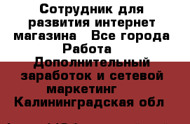 Сотрудник для развития интернет-магазина - Все города Работа » Дополнительный заработок и сетевой маркетинг   . Калининградская обл.